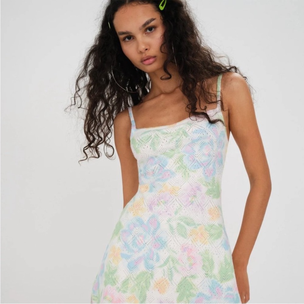 For Love and Lemons Blake Floral Pointelle Stitch Dress